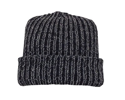 Black Acrylic with Natural Wool hat